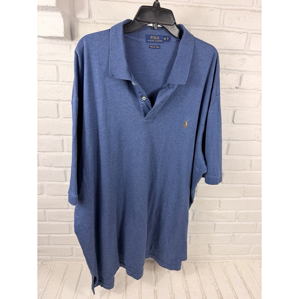 Polo Ralph Lauren 3XLT Pima Soft Touch Polo Shirt Blue Rare Big And Tall